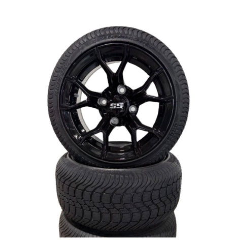 12” Jeep-Roy, Gloss Black, Wheel with Low Profile Tires