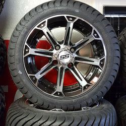 12" Vinny Golf Cart Wheel and Low Profile Tire Kit