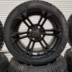 12" Black Rockstar Wheel and Low Profile Tires