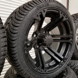 12" Black Rockstar Wheel and Low Profile Tires