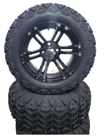 14” RockStar Gloss Black Wheel Kit w/XTrail Tires.