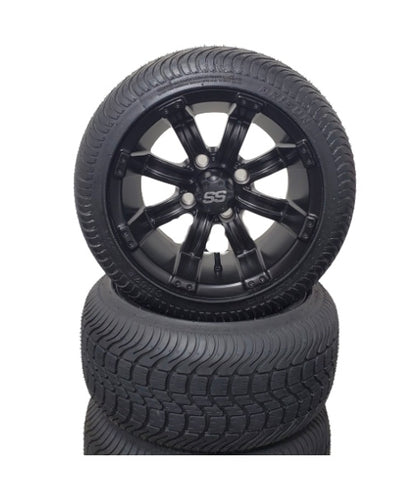 12” Tempest Matt Black Wheel Kit w/low profile tires.