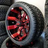 12" Tempest Red Wheel with Low Profile Tire Kit(4)