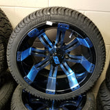 12" Tempest Blue Wheel with Low Profile Tire Kit(4)