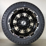 12" Black Terminator Wheel and Low Profile Tire Kit(4)
